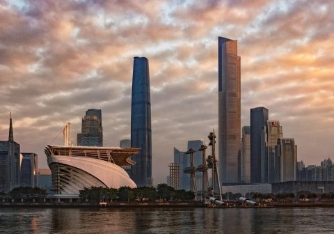 guangzhou, pearl river, cbd, sky, sunrise, travel, building, skyline, nature, tall building